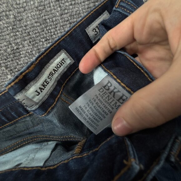 BKE Buckle Jake Straight Denim Jeans Size 31XL Stretch Urban Dark Wash ACT 32x32 - Picture 16 of 16